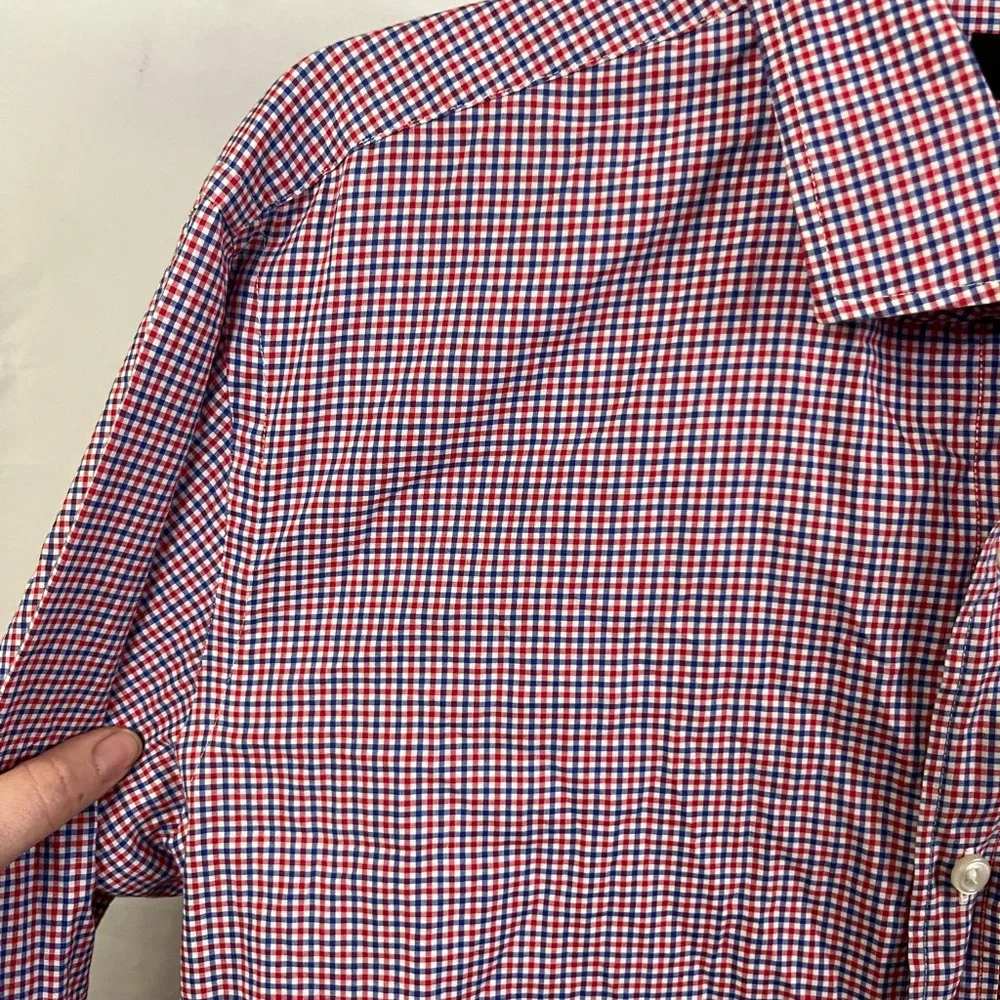 J. Crew Men's Ludlow 120s 2 Ply Micro Plaid Long Sleeve Button Down Shirt- Large